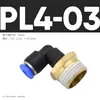 1 Conector Rápido Pneumático, Conector de Engate Rápido, Cotovelo Rosqueado Pl8-02 /4-M5/6-01/10-03