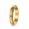 Anillo Rotatorio para Alivio del Estrés de Pareja Modelo Nuevo de Amazon Transfronterizo con Diseños de Estrella y Luna Incrustados con Diamantes Mate en Varios Estilos