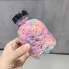 Gomas Elásticas Pequeñas Desechables en un Frasco, Color Caramelo, Alta Elasticidad, No Dañan el Cabello, Sujetadores de Cabello Simples y Versátiles para Bebés