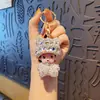 Chaveiro Criativo de Strass Boneca Panda Pingente de Bolsa Boneca de Máquina de Garra Chaveiro de Carro Casal Pequeno Presente