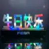 Letrero LED Iluminado Feliz Cumpleaños Acrílico Publicitario Accesorios de Bar Letrero de Mano