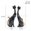 Impressão de transferência de água para casa em estilo europeu, ornamentos de gato, casal de gatos, ornamentos de resina, presentes criativos para o dia dos namorados, artesanato