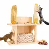 Comedouro de Pássaros Madeira Esquilo Beija-flor Automático para Estação de Alimentação de Animais de Estimação Mesa