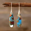 Pendientes de Aro con Colgante de Gota de Agua Piedra del Emperador Neo Bohemia Transfronterizos Pendientes Joyería Popular Europea y Americana de Piedra Natural