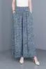 Calça de Algodão Wide-Leg Nova para Mulheres 2026, Estilo Mãe de Meia-Idade e Idosa, Calça Casual Cropped Plus-Size, Calça Estilo Old Money para Uso ao Ar Livre