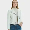 Estación Europea 2023 Primavera y Otoño Ropa de Cuero Chaqueta de Mujer Ropa de Cuero Cuero PU Motocicleta Corta Ajustada Chaqueta Pequeña