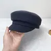Sombrero de Lana de Estilo Japonés de Copa Plana Sombrero Retro Versátil Sombrero Octagonal Boina Británica Gorra Cálida de Moda Gorra Militar