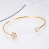Comercio exterior europeo y americano nuevo simple personalidad moda geométrico apertura pulsera para mujer pulsera de circonita ojo de caballo venta al por mayor