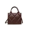 Bolsa de Mão Feminina em PU, Estilo Lady Diana, Bolsa Transversal de Luxo, Bolsa Tote, Bolsa de Ombro Clássica Versátil, Bolsa Quadrada