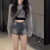 Shorts de Mezclilla Ajustados Estilo 'Hot Girl' para Mujer, Nuevo Estilo Verano 2025, Tiro Alto, Para Chicas Petites, Adelgazantes, Corte A, Ceñidos a la Cadera, Hot Pants