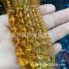 Cast Ming comercio 7A cuerpo de red cristal amarillo cuentas sueltas cuentas redondas de cristal pulsera tejida semiacabada collar accesorios de joyería