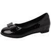 Zapatos de Cuero con Lazo de Verano para el Trabajo, Zapatos Individuales de Punta Redonda y Boca Baja para Mujer, Zapatos de Moda Estilo Hada con Tacón de Cuña de Charol y Suela Blanda