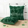 St. Almofada de Pelúcia Verde Trevo Dia de São Patrício Almofada Decorativa Flocada Tridimensional para Sofá de Sala