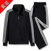 Chaqueta Fina de Primavera y Otoño Ropa Deportiva Casual para Hombre Traje de Tres Rayas Sudadera y Pantalones Deportivos para Correr al Aire Libre Conjunto de Dos Piezas