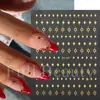 Adesivos de Nail Art Transfronteiriços Full Beauty Estilo Ins Retro Carimbos Dourados e Prateados Estrela de 4 Pontas Adesivos de Nail Art Autoadesivos