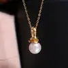 Acessórios DIY Pingente de Pérola em Prata de Lei S925 Base Vazia Colar com Temperamento Fashionável Pingente Base Vazia de Prata Produto Semi-acabado 8-12