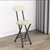 Silla Plegable Portátil Silla de Comedor para el Hogar Taburete Silla con Respaldo Silla de Entrenamiento Silla para Dormitorio de Estudiantes Silla Simple para Computadora Taburete Redondo