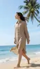 Trajes de baño al por mayor con dos bolsillos ocultos, Cubretraje de baño, Chaqueta de bikini, Se puede usar afuera, Ropa de protección solar para mujer, Verano