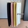 Pantalones Casuales Rectos de Pierna Ancha de Tiro Alto de Capa de Aire de Cupro Elástico en Cuatro Direcciones Ligeros para Mujer Otoño T0831A