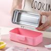 Caja de almuerzo de acero inoxidable 304 de dibujos animados, caja de almuerzo de plástico para estudiantes transfronteriza, portátil para salidas de primavera, venta al por mayor
