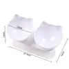 Cuenco Antideslizante Inclinado para Beber y Comer Gatos, Individual/Doble Cuenco, Cuenco con Orejas de Gato, Cuenco Grande para Agua, Cuenco con Patas Altas para Proteger la Columna Cervical, Doble Cuenco