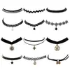 Conjunto combinado más vendido collar gargantilla collar collar coreano correa para el cuello cadena para el cuello cadena de clavícula de encaje al por mayor