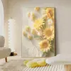 Pintura Decorativa Estilo Crema para Sala de Estar Pintura de Colgar para Pasillo Girasol Pintura de Pared de Fondo para Sofá Moderno Pintura de Piso Mural para Restaurante