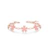 Pulsera de flor de cerezo de plata esterlina S925 con adornos de mano de viento frío de estudiantes de diseño de minorías japonesas y coreanas que tiemblan en vivo.