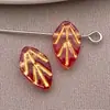 Cuentas de Cristal con Forma de Hoja Vintage Pintadas en Oro Pulseras de Cuentas Hechas a Mano DIY Accesorios para Horquilla Hanfu