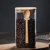 Frasco de vidrio cuadrado sellado, caja de almacenamiento de granos, botella de vidrio de gran capacidad, frasco de té de vidrio de borosilicato