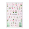 Beleza Total Transfronteiriça Novos Adesivos de Nail Art Primavera Fresca Floral Xadrez Francês Tulipa Adesivos