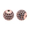 Nuevo juego de cuentas de circonita huecas de cobre de 10 mm para pulsera, accesorios de bricolaje, cuentas de joyería F3291