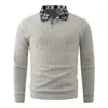 Nueva colección Otoño/Invierno 2026: suéter de punto para hombre tipo dos piezas con cuello, capa base versátil y casual para hombres jóvenes
