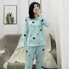 Pijamas de Primavera y Otoño para Mujer, Delgados de Cuello Redondo, Estilo Lindo, Chica de Cómics, Pequeño, Delgado, Conjunto de Ropa de Casa de Otoño e Invierno