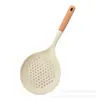 Escumadeira Grande de Grau Alimentício, Escumadeira para Macarrão Resistente a Altas Temperaturas, Escumadeira de Malha para Fritar Pastéis, Escumadeira de Cozinha com Cabo de Madeira e Silicone