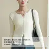 GangazoRemate de Fin de TemporadaCamiseta Básica de Punto para Mujer para Otoño e Invierno, Suéter Ajustado de Manga Larga, Top de Color Sólido