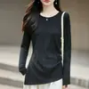 Nuevo Suéter de Punto Redondo para Otoño/Invierno 2026 de Manga Larga para Mujer, Color Sólido, Jersey de Punto Trenzado con Aberturas Laterales