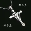 Colar Masculino Titânio Estilo Coreano Personalizado Doze Constelações Escorpião Corrente Exquisita com Pingente de Cruz