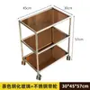 Estante de Almacenamiento de Vidrio Templado Carrito Pequeño Estilo Ins de Acero Inoxidable con Ruedas Mesa de Café Mesa Lateral Móvil para Sofá Carrito de Comedor Mesa de Té