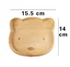 Bandeja de Madera Maciza de Haya con Diseños de Animales (Gatito, Oso), Plato de Madera para Niños, Dibujos Animados, Ecológico, Sin Pintar