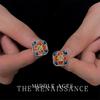 Pendientes Estilo Hong Kong Vintage Retro con un Toque de Tiempos Antiguos, Tachuelas de Esmalte Color-Blocking, Elegantes Accesorios de Moda Retro para Orejas