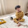 Pijamas Infantis para Meninos e Meninas 2023 Primavera Desenho Animado Lã Pull-Up Roupa de Casa Bebê Algodão Roupas de Outono e Conjuntos de Calças Moderno