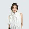 Novo lenço de laço de renda cor pura estilo fino primavera e outono lenço de seda extra longo xale de proteção solar lenço de cabeça versátil