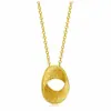 Conjunto de Colar e Brincos Mobius Estilo Zhou Cor Dourada Luxo Acessível de Alta Qualidade Brincos com Pingente Circular