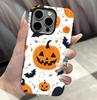 Adequado para Capa de Celular Apple 17Promax Película Fosca de Tela Inteira 16Pro Cabeça de Abóbora de Halloween 15 Morcego