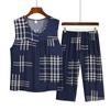 Pijama de verano para mujer, chaleco holgado informal para mamá, para mediana edad y mayores, sin mangas, estampado, para el hogar, traje para mujer