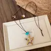 Collar de Perlas con Estrella de Mar y Conchas Navideñas, Estilo Vacacional, Sesión de Fotos en la Playa del Mar, Collar de Estrella de Mar de Alta Gama