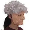 Suporte para Máscara de Vovó Máscara Autônoma Peruca de Vovô Rosto de Velho Headgear de Fantasia em Látex Halloween Transfronteiriço Acessórios
