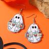 Pendientes acrílicos personalizados con estampado de tendencia divertida de Halloween de estilo fantasma de chica Coola de Europa y América.