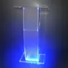 Podio transparente en stock, atril de cristal, soporte acrílico para anfitrión, podio para presentador, mostrador de servicio y mostrador de atención al cliente